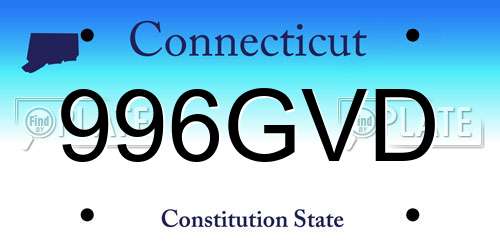 996GVD Connecticut License Plate