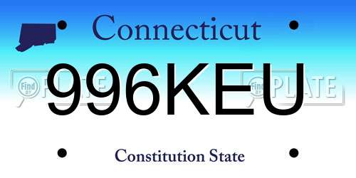 996KEU Connecticut License Plate