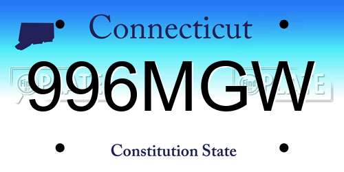996MGW Connecticut License Plate