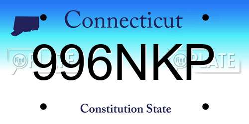996NKP Connecticut License Plate