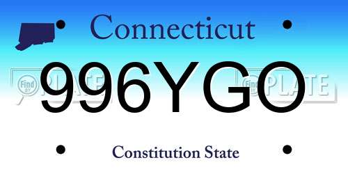 996YGO Connecticut License Plate