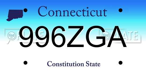 996ZGA Connecticut License Plate