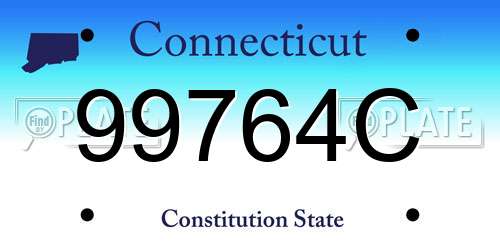 99764C Connecticut License Plate