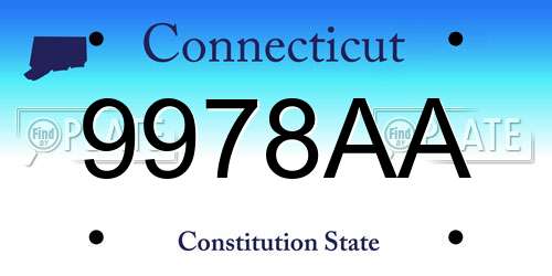 9978AA Connecticut License Plate