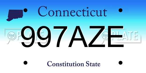 997AZE Connecticut License Plate