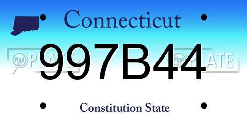 997B44 Connecticut License Plate