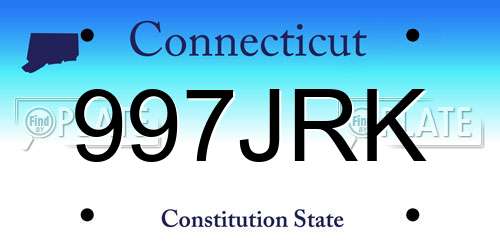 997JRK Connecticut License Plate