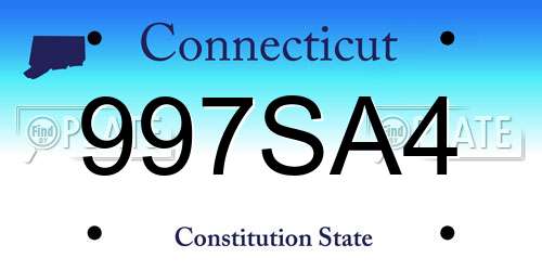 997SA4 Connecticut License Plate