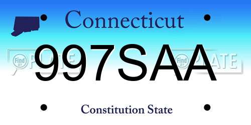 997SAA Connecticut License Plate