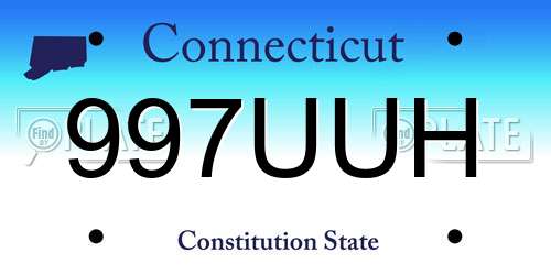 997UUH Connecticut License Plate