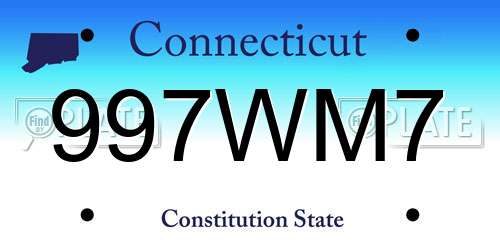 997WM7 Connecticut License Plate