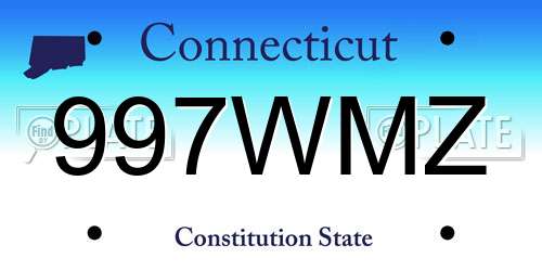 997WMZ Connecticut License Plate