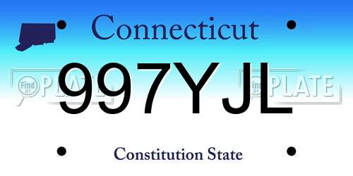 997YJL Connecticut License Plate