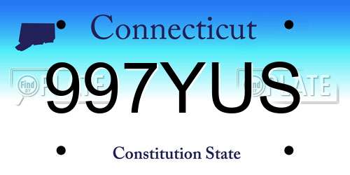 997YUS Connecticut License Plate