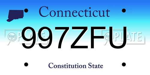 997ZFU Connecticut License Plate
