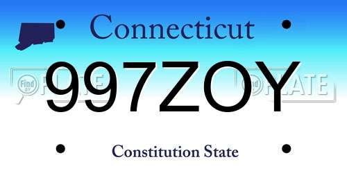997ZOY Connecticut License Plate