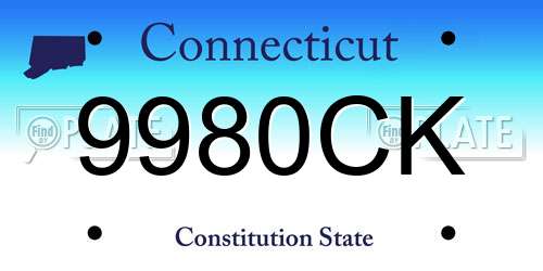 9980CK Connecticut License Plate