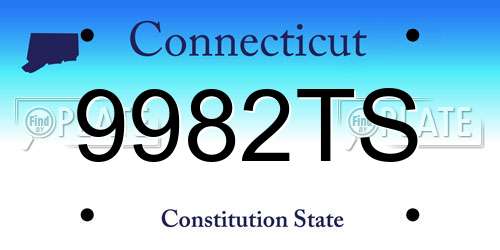 9982TS Connecticut License Plate