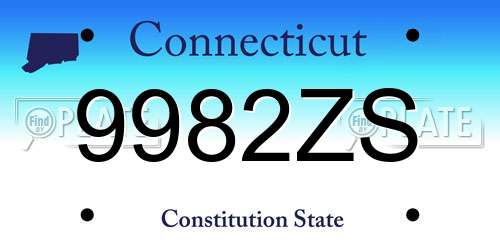 9982ZS Connecticut License Plate