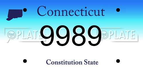9989 Connecticut License Plate