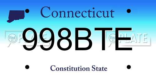 998BTE Connecticut License Plate