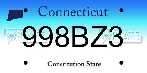 998BZ3 Connecticut License Plate