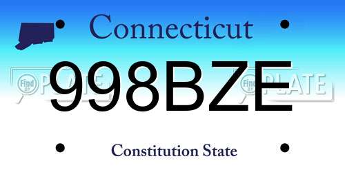 998BZE Connecticut License Plate