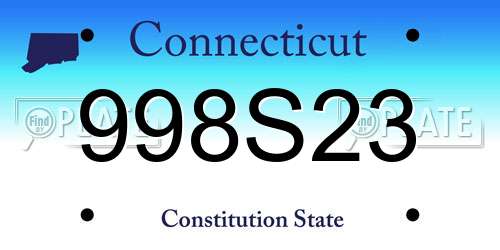 998S23 Connecticut License Plate