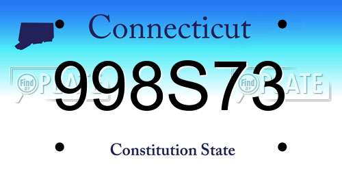 998S73 Connecticut License Plate