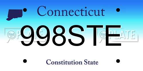 998STE Connecticut License Plate