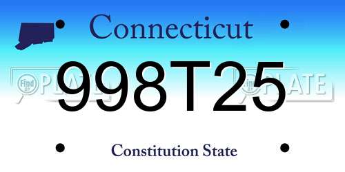 998T25 Connecticut License Plate