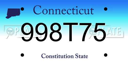 998T75 Connecticut License Plate