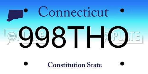 998THO Connecticut License Plate