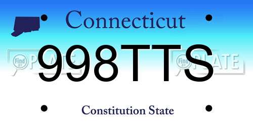 998TTS Connecticut License Plate