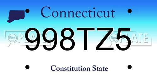 998TZ5 Connecticut License Plate