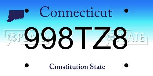 998TZ8 Connecticut License Plate