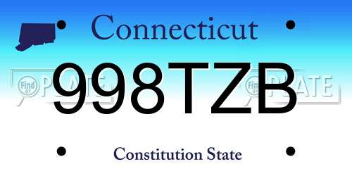 998TZB Connecticut License Plate