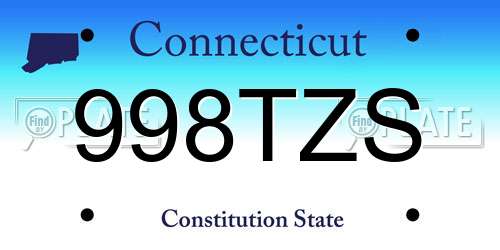 998TZS Connecticut License Plate