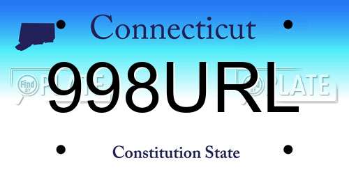 998URL Connecticut License Plate