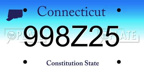 998Z25 Connecticut License Plate