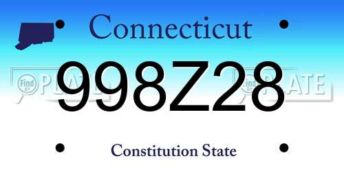 998Z28 Connecticut License Plate