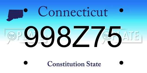 998Z75 Connecticut License Plate