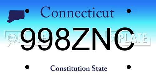 998ZNC Connecticut License Plate
