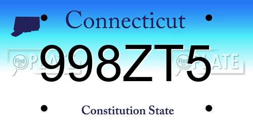 998ZT5 Connecticut License Plate
