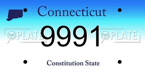9991 Connecticut License Plate