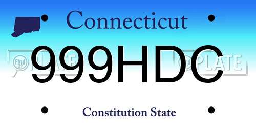 999HDC Connecticut License Plate