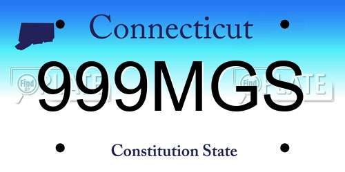 999MGS Connecticut License Plate