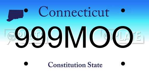 999MOO Connecticut License Plate