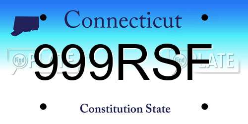 999RSF Connecticut License Plate