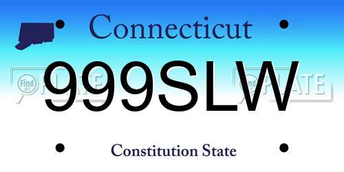 999SLW Connecticut License Plate